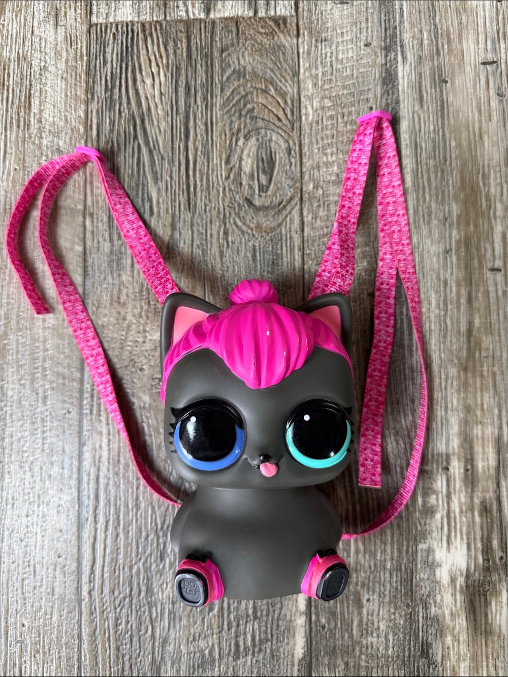 L.O.L. Surprise! Black Cat Crossbody Backpack with Hot Pink Accents